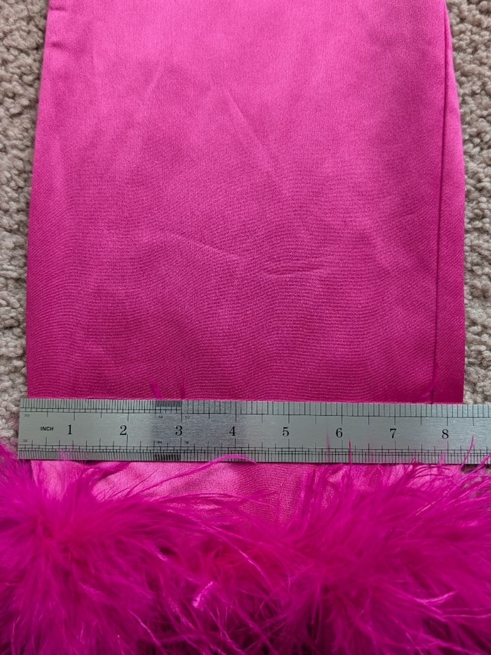Fashion Nova Luxe Womens Pink Destiny Satin Feather High Rise Pants Size Medium - Picture 10 of 11